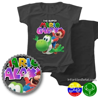 Body Negro Mario Bros Galaxy - Yoshi con Mario
