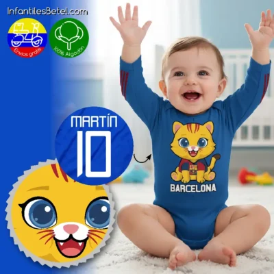 Body personalizado Azul FC Barcelona Gato