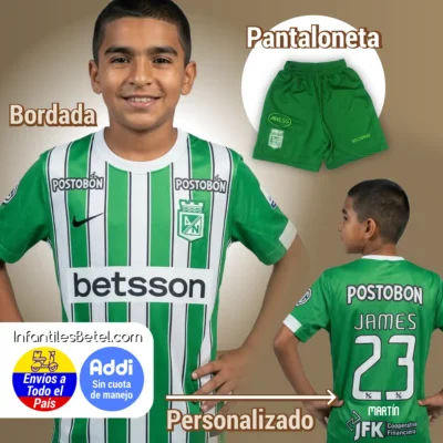 Uniforme Atletico Nacional Niños Personalizado