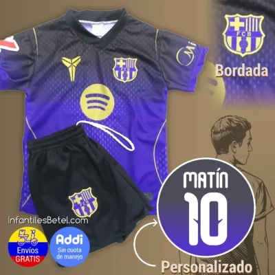 Uniforme Barcelona Negra-azul Personalizado